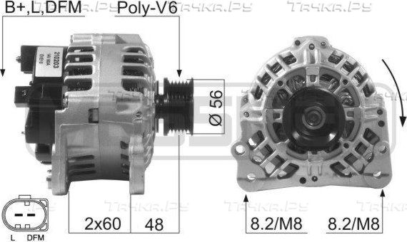 Генератор Era OEM для Volkswagen Golf III 1992-1997. Артикул 210203