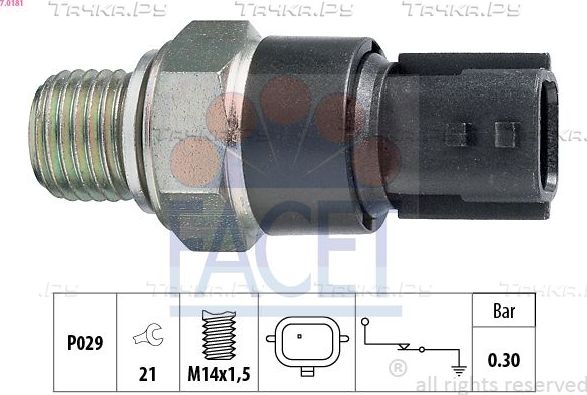 Датчик давления масла Facet Made in Italy - OE Equivalent для Lada Largus I 2012-2026. Артикул 7.0181