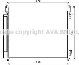 Радиатор кондиционера (конденсатор) AVA (алюминий). Артикул RTA5466D