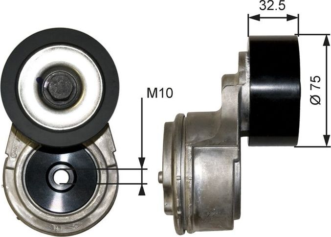 Натяжной ролик (натяжитель) приводного клинового зубчатого ремня Gates FleetRunner™. Артикул T38567