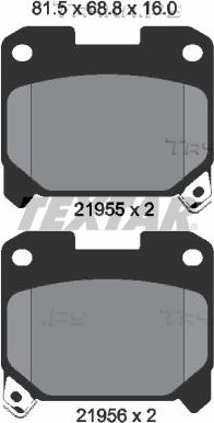 Тормозные колодки Textar для Toyota Celica VI (T200) 1994-1999. Артикул 2195501