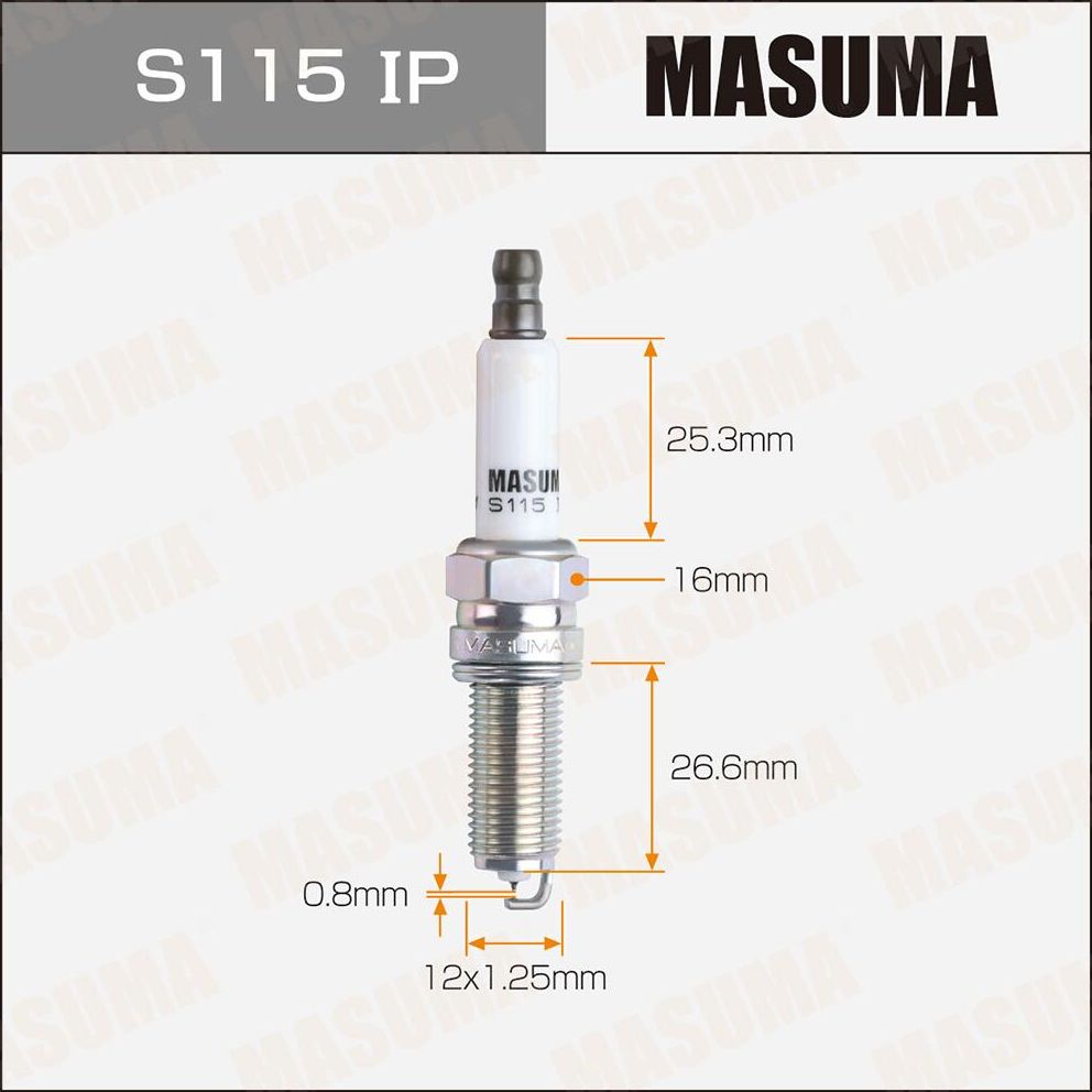 Свеча зажигания MASUMA IRIDIUM+PLATINUM (PLKR7A). Артикул S115IP