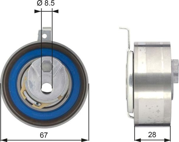 Натяжной ролик (натяжитель) ремня ГРМ Gates PowerGrip®. Артикул T43152