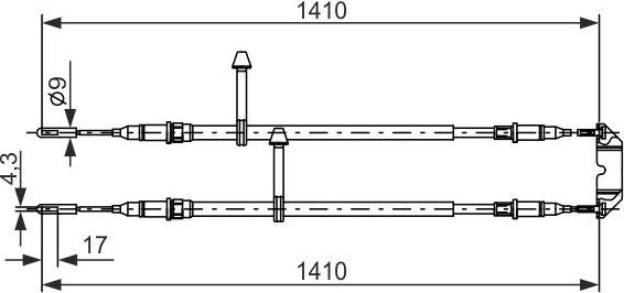 Трос ручника (тросик ручного тормоза) Bosch. Артикул 1 987 477 245