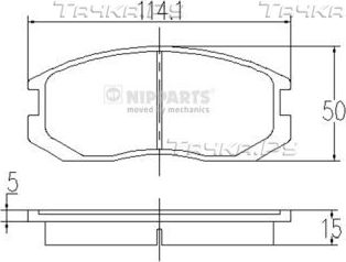 Тормозные колодки Nipparts передние для Proton Gen-2 2004-2012. Артикул J3605032