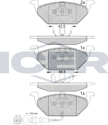 Тормозные колодки Icer. Артикул 181349-396