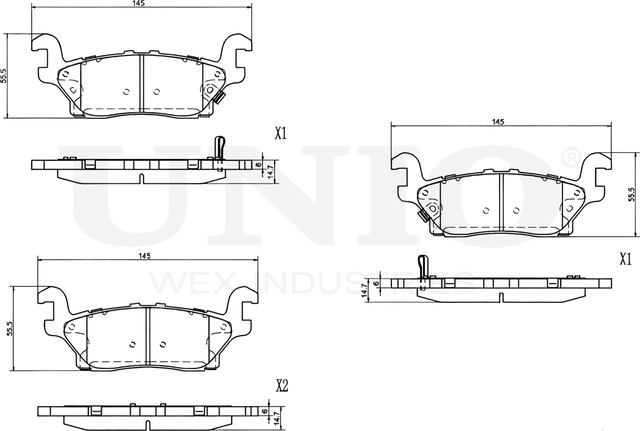 Колодки тормозные дисковые, комплект (Unio). Артикул BRP-20029