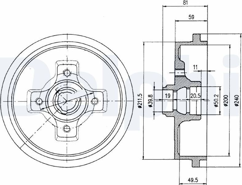 Тормозной барабан Delphi. Артикул BF310