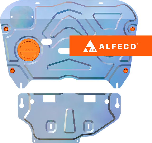 Защита алюминиевая Alfeco (4 мм) для картера и КПП Toyota Highlander IV (XU70) 2019-2026. Артикул ALF.24.116AL4