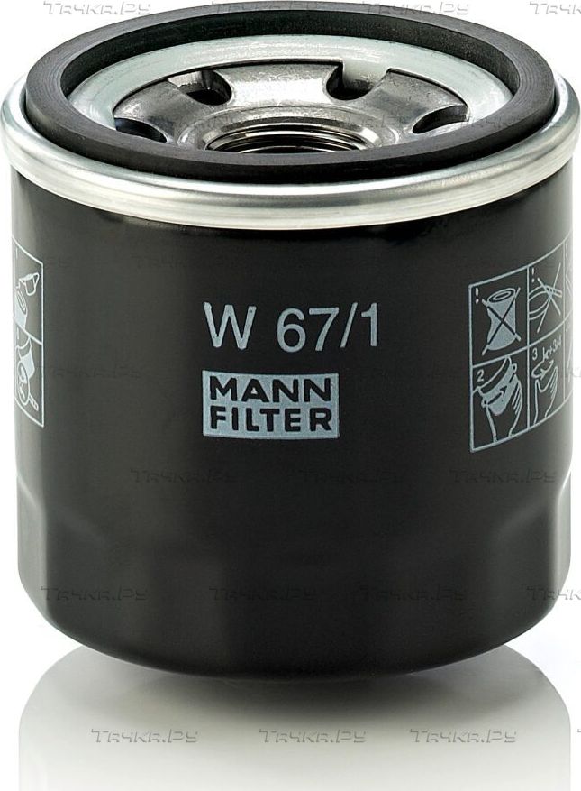 Масляный фильтр Mann-Filter для Mazda 323 I (FA) 1977-1986. Артикул W 67/1