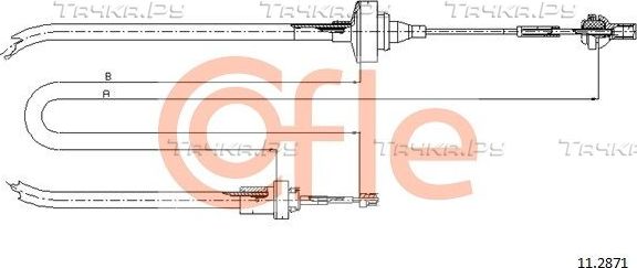 Трос сцепления Cofle для Renault 19 I 1988-1994. Артикул 92.11.2871