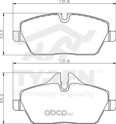 Дисковые тормозные колодки (Tyren). Артикул TYR1210991