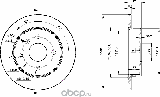 Диск тормозной (Icer). Артикул 78BD9108