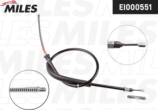 Трос ручника (тросик ручного тормоза) Miles задний правый/левый для Audi A2 2000-2005. Артикул EI000551