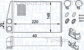 Радиатор отопителя (печки) Magneti Marelli. Артикул 350218438000