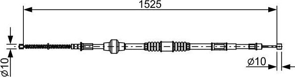 Трос ручника (тросик ручного тормоза) Bosch. Артикул 1 987 482 534