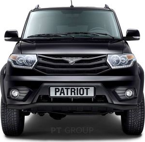 Защита PT Group переднего бампера d=63 мм Волна ШАГРЕНЬ (ППК) для УАЗ Patriot I рестайлинг 2014-2025. Артикул UZP-14-330213.22