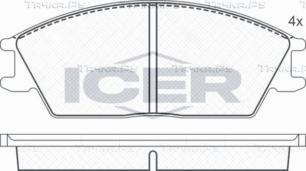 Тормозные колодки Icer передние для Hyundai Scoupe 1990-1991. Артикул 180616