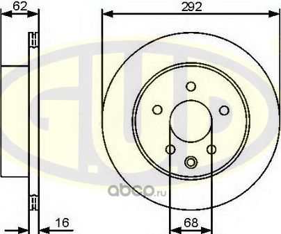 Тормозной диск G.U.D. задний для Nissan X-Trail T31 2007-2013. Артикул GDB116119