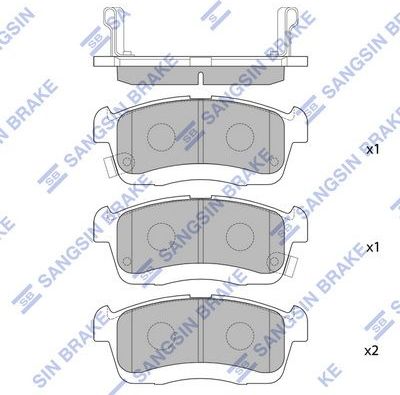 Тормозные колодки Sangsin Hi-Q. Артикул SP1550