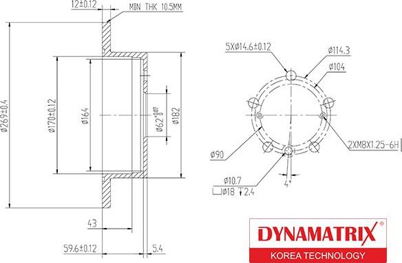 Тормозной диск Dynamatrix. Артикул DBD1598
