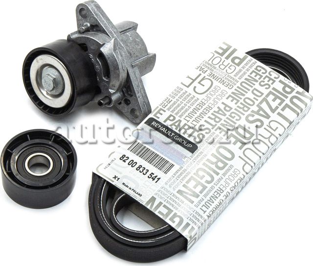 Приводной ремень поликлиновой с роликами (комплект) Renault. Артикул 7701477517