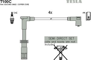 Высоковольтные провода (провода зажигания) (комплект) Tesla для Alfa Romeo 166 I 2000-2007. Артикул T100C