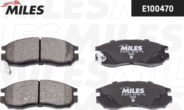 Тормозные колодки Miles (Semi-Metallic) передние для Proton Persona I 1994-2000. Артикул E100470