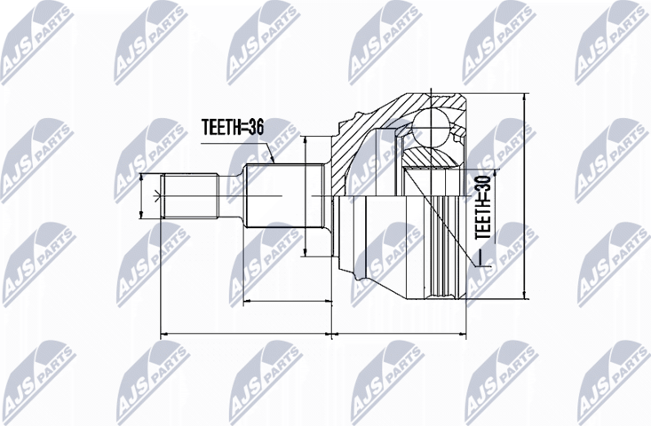 Шрус внутренний (граната) NTY. Артикул NPZ-VW-005