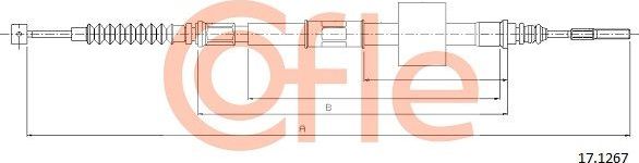 Трос ручника (тросик ручного тормоза) Cofle передний для Toyota HiAce H100 1995-2012. Артикул 92.17.1267