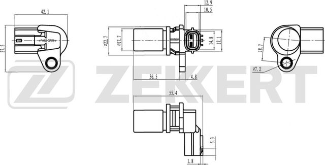 Датчик положения коленвала Zekkert для Toyota Land Cruiser 100 1998-2007. Артикул SE-4103