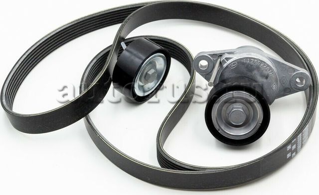 Приводной ремень поликлиновой с роликами (комплект) Renault. Артикул 117206746R