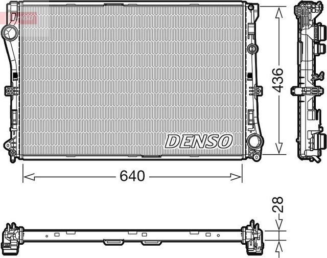 Радиатор охлаждения двигателя Denso для Mercedes-Benz GLC I (X253) 2015-2026. Артикул DRM17103