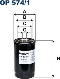 Масляный фильтр Filtron. Артикул OP 574/1