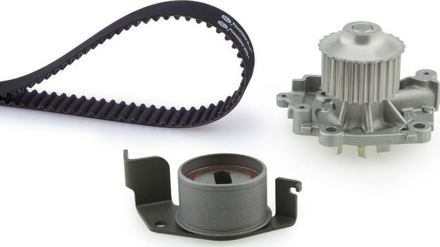 Помпа (водяной насос) с комплектом ремня ГРМ Gates PowerGrip® для Mitsubishi Galant VIII 1997-2001. Артикул KP15441XS