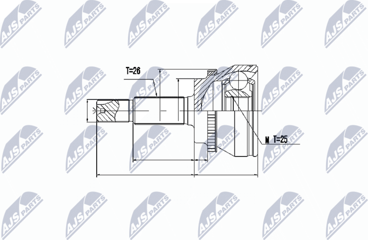 Шрус наружный (граната) NTY. Артикул NPZ-TY-067