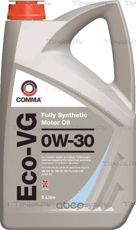 Масло моторное 0W30 COMMA 5л синтетика Eco-VG C3 VW 504 00/507 00/Porsche C30. Артикул ECOVG5L