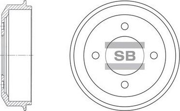 Тормозной барабан Sangsin Hi-Q задний для Hyundai Accent II 1999-2002. Артикул SD1003