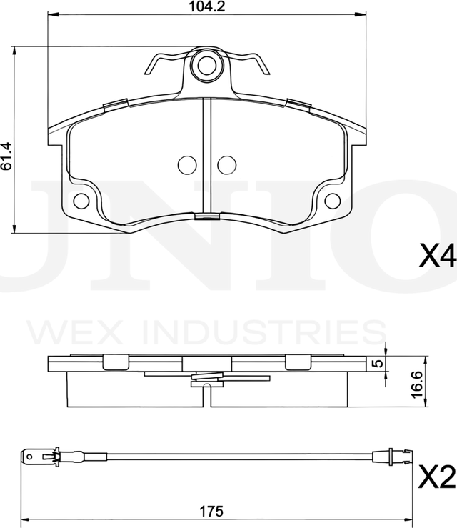 Колодки тормозные дисковые, комплект (Unio). Артикул BRP-20276