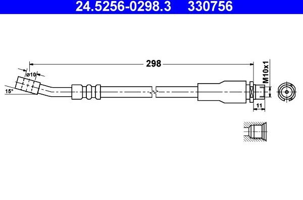 Тормозной шланг ATE. Артикул 24.5256-0298.3