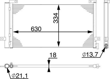 Радиатор кондиционера (конденсатор) Mahle Behr. Артикул AC 74 000S