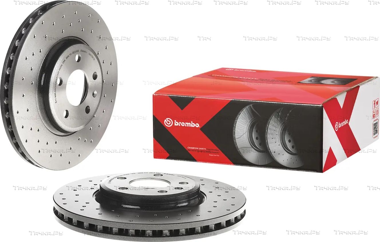 Тормозной диск Brembo XTRA LINE - Xtra передний для Audi A5 I (8T) 2007-2017. Артикул 09.A758.1X