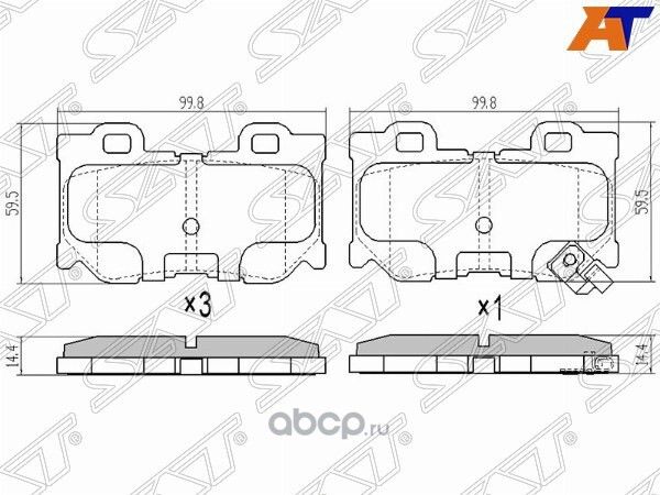 Колодки тормозные RR INFINITI FX S51 08-10 (SAT). Артикул STD4060JL00K
