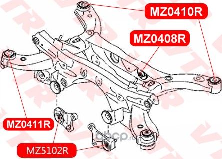 Сайлентблок дифференциала (VTR). Артикул MZ5102R