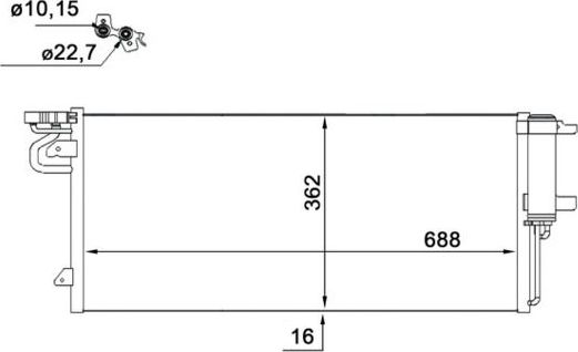 Радиатор кондиционера (конденсатор) Mahle Behr для Ford Kuga II 2013-2019. Артикул AC 103 000S
