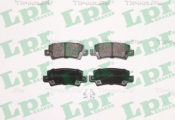 Тормозные колодки LPR задние для Toyota Corolla E120, E130 2001-2008. Артикул 05P1068