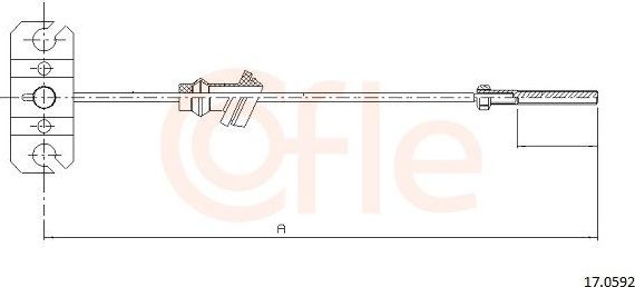 Трос ручника (тросик ручного тормоза) Cofle. Артикул 17.0592