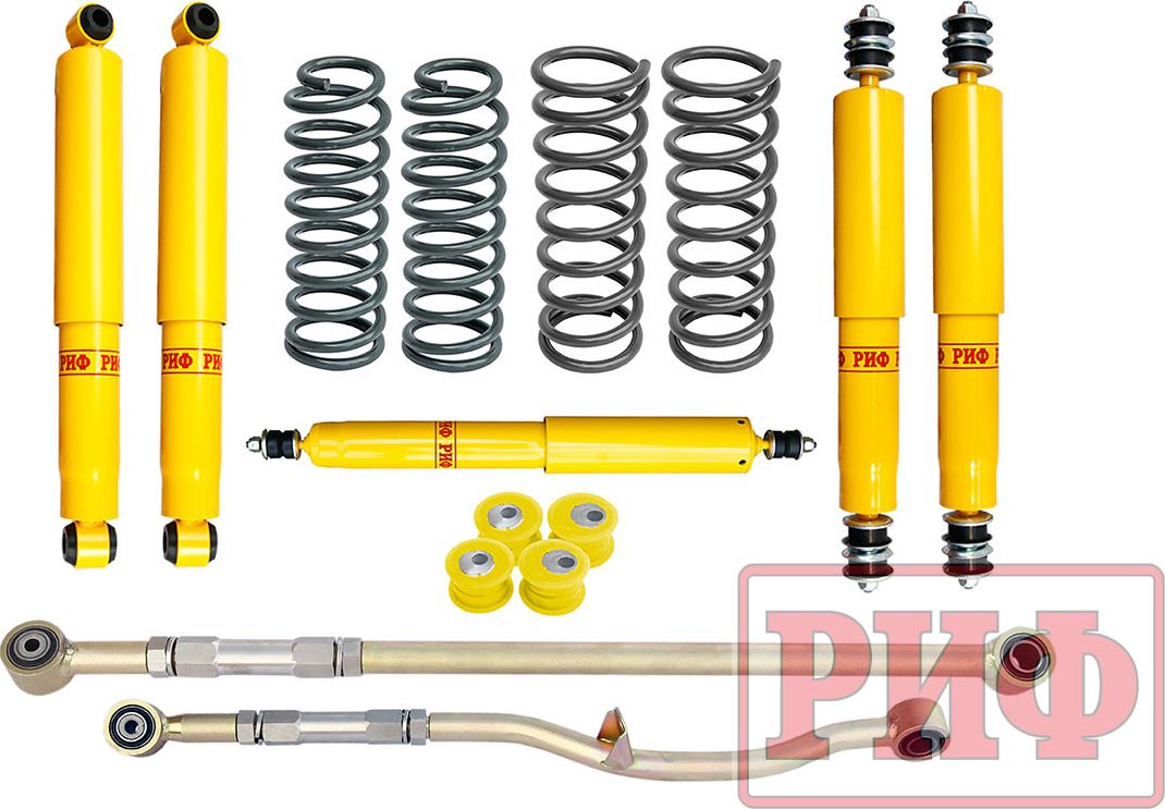 Лифт-комплект РИФ для Nissan Patrol Y61 (левый руль) 1997-2000, лифт 150 мм. Артикул RIF-Y60-6-L