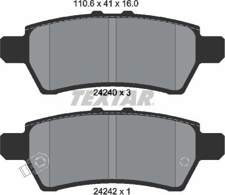 Тормозные колодки Textar. Артикул 2424001