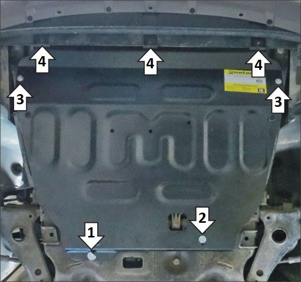 Защита Мотодор для картера и КПП Chery Tiggo 8 Pro Max 2022-2026. Артикул 79007